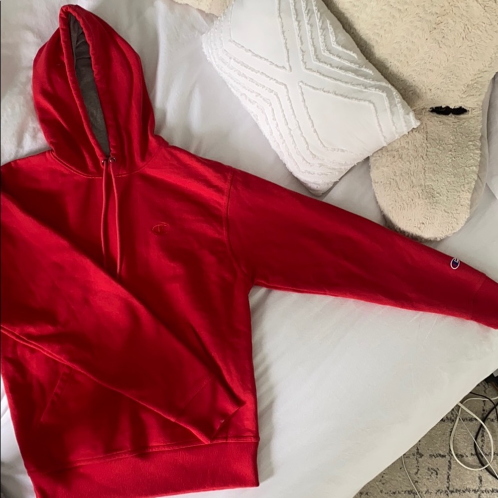 Red champion sweatshirt